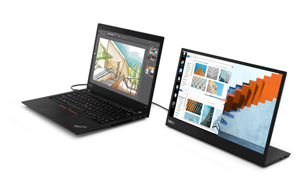 レノボ、USB Type-C接続の14型フルHDモバイルディスプレイを発売