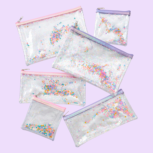 Tippi スプリンクルポーチ 価格： XS 各680円、S 各1,000円、M 各1,200円（いずれも税抜）