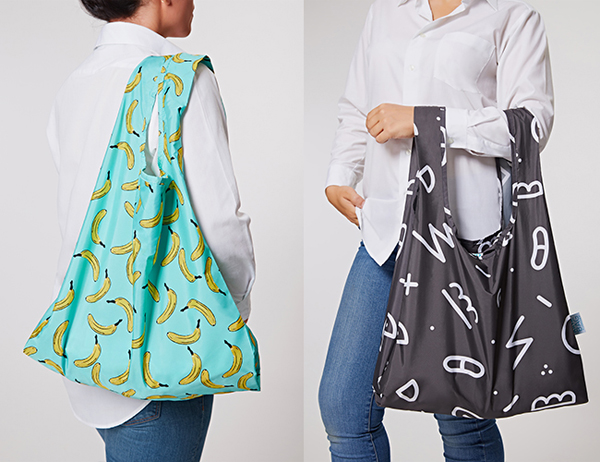 たっぷり入る大き目サイズ［39ｘ64ｘ17㎝］。持ち手が広く、重い荷物も楽々