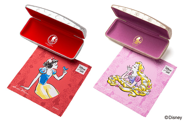 各プリンセス専用のオリジナルデザインのメガネケースとメガネ拭き付き