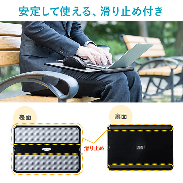 表面にも裏面にも滑り止め付き