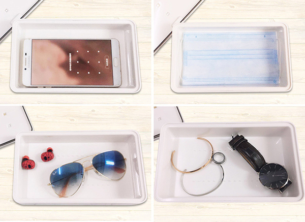 水洗いが不可能なスマホやマスク、大きめのサングラスなども除菌可能