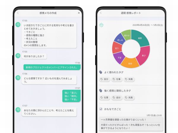 日々の 感じ を入力して自分の感情を見える化する 心のセルフケア アプリ デザインってオモシロイ Mdn Design Interactive