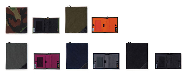 「Cordura nylon」 価格：3,000円（税抜） CAMO／OLIVE／GRAY／NAVY／BLACK
