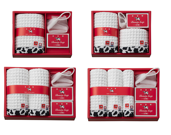 牛乳石鹼 今治タオル お馴染みの赤箱デザインがレトロ可愛いタオルギフトに デザインってオモシロイ Mdn Design Interactive