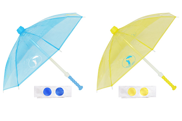 ウォーターガンブレラ対戦セット 水鉄砲傘 2pcs、水濡れマークバンド 2pcs 価格：5,550円（税込）