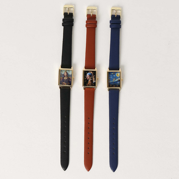 腕時計も。ベルトカラーは名画に合わせてコーディネートされています オリジナル絵画ウォッチ　2,300円（税別）