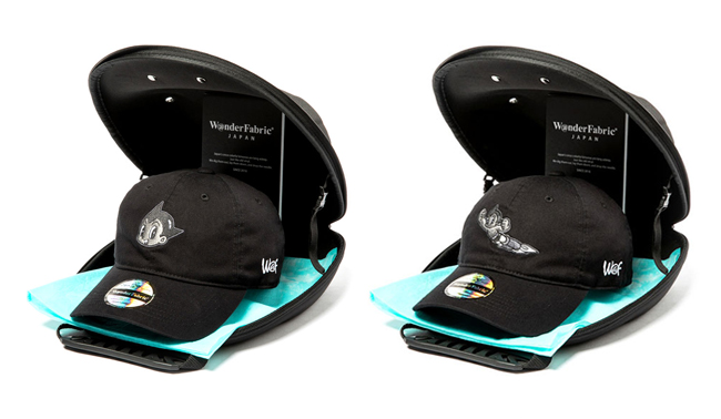 ＜カーブツバベースボールCAP＞ アトムCAP＋オリジナルバッグSET　各5,400円（税別） アトムCAP単品　各3,600円（税別）