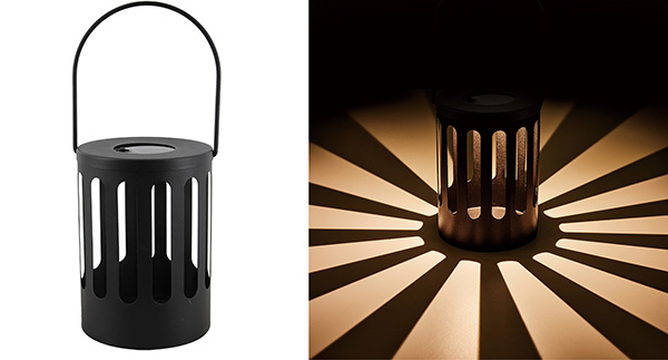 LEDソーラー　ストライプ 価格：2,500（税別） サイズ：φ155×H357mm　(ハンドル含む)