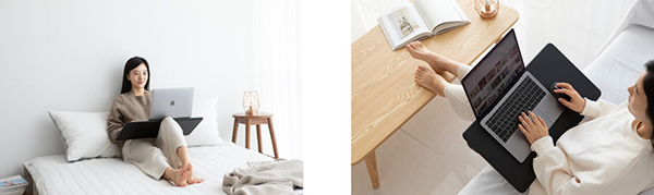 リビングやベットの上で