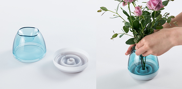 花の位置を固定する“くぼみ”でスタイリングしやすい ※写真は「つぼみ」