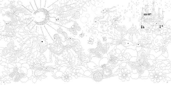 塗って楽しい 探して楽しい 塗り絵本 ホラグチカヨの花とどうぶつたちの楽園 デザインってオモシロイ Mdn Design Interactive