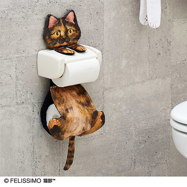 フェリシモ ぶらさがりながらじっと見つめる猫がかわいいペーパーストッカーを発売 デザインってオモシロイ Mdn Design Interactive