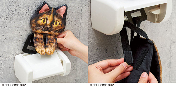フェリシモ ぶらさがりながらじっと見つめる猫がかわいいペーパーストッカーを発売 デザインってオモシロイ Mdn Design Interactive