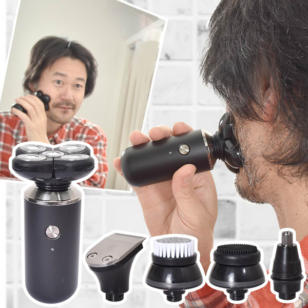 身だしなみを整える 1台5役USB充電式電気シェーバー