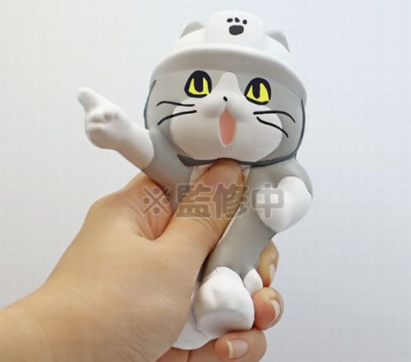 【仕事猫】スクイーズフィギュア　にぎってヨシ！