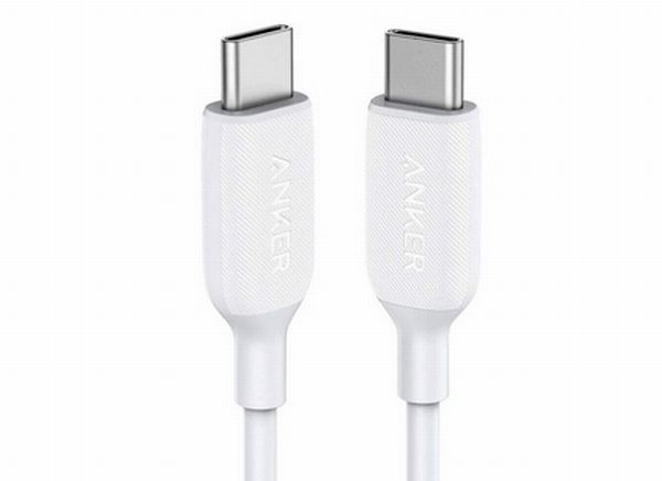USB-Cケーブルのイメージ 写真はAnkerのPowerLine III USB-C & USB-C 2.0 ケーブル