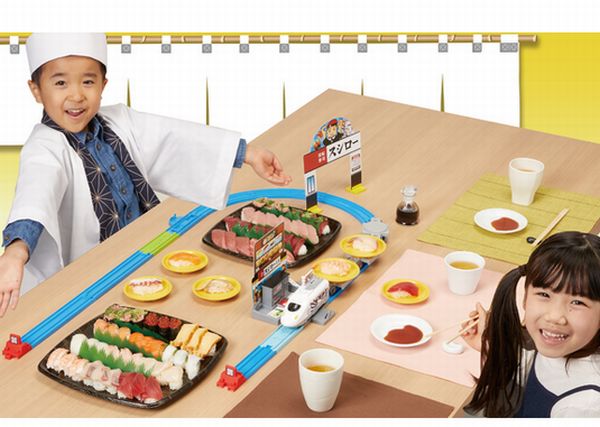 セットにはオリジナルデザインのすしパーツ、スシローの店内をイメージしてデザインしたボード、「うまい塩」などの紙小物が付属する