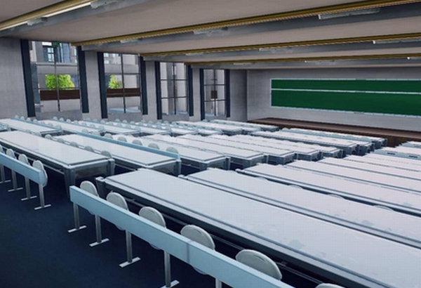 キャンパスツアー用として作成されたので、おそらく講師室内での撃ち合いはできない