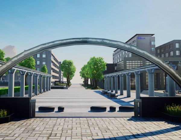 フォートナイトで再現した小金井キャンパス東門