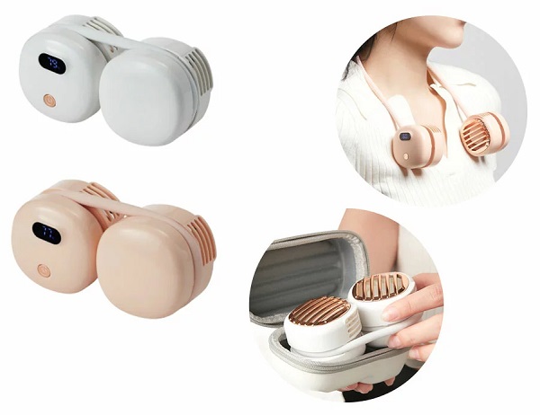 収納ケース付き　Roll scale neck fan