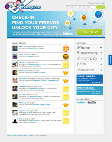 ソーシャルアプリの新顔として注目される「foursquare」